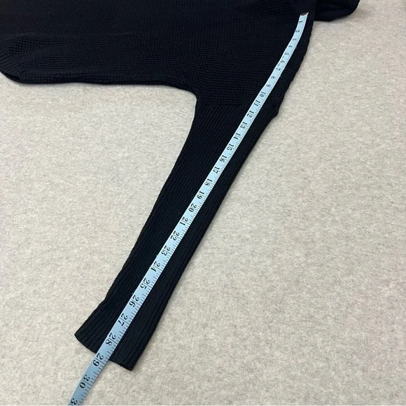 Womens Small Black Cotton Blend Oversized Knit Turtle Neck Sweater Minimalist - Picture 6 of 9